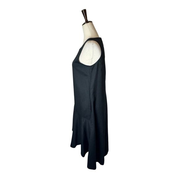 Maeve Dress Women XS‎ Black Linen Blend Asymmetric Hem Sleeveless Ismene Midi - Picture 4 of 10